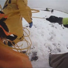 Icefisherman and Dog Rescued After Falling through Ice